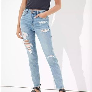 American Eagle Stretch Ripped Mom Jean